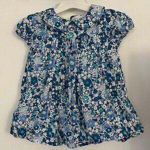Jacadi Blue Floral Dress 12Months